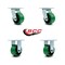 Service Caster 4 Inch Green Poly on Cast Iron Caster Set with Roller Bearings 2 Swivel 2 Rigid SCC-30CS420-PUR-GB-2-R420-2 - alternate 3